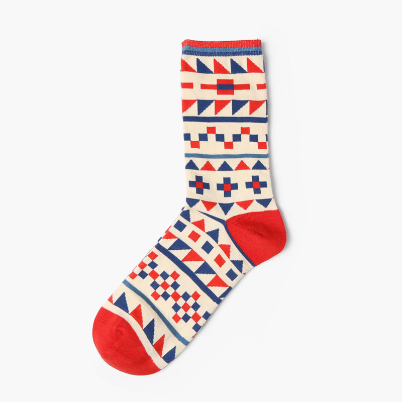 Custom-dress-socks-colorful-england-style-elements-geometry-pattern